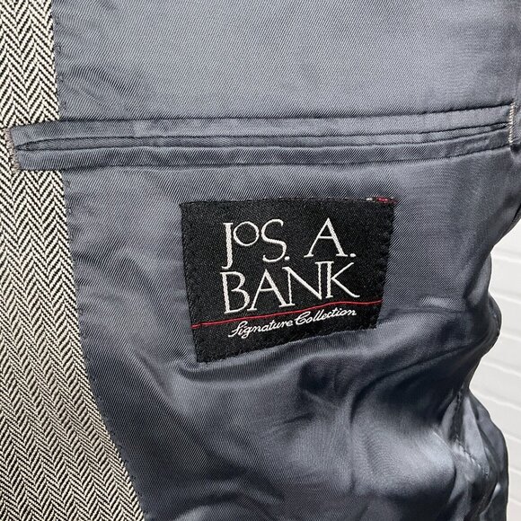 Jos A Bank Blazer Men 40R Brown Herringbone Signature‎ Classic Silk Camel Hair - Picture 7 of 12